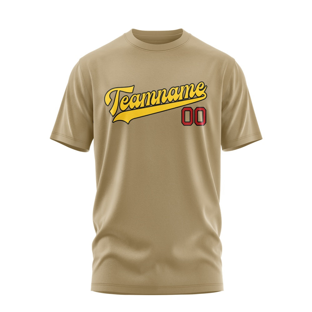 Custom Light Khaki Gold T-Shirt