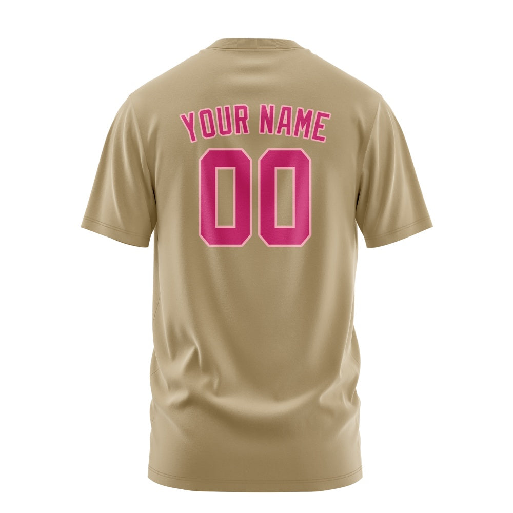 Custom Light Khaki Pink T-Shirt