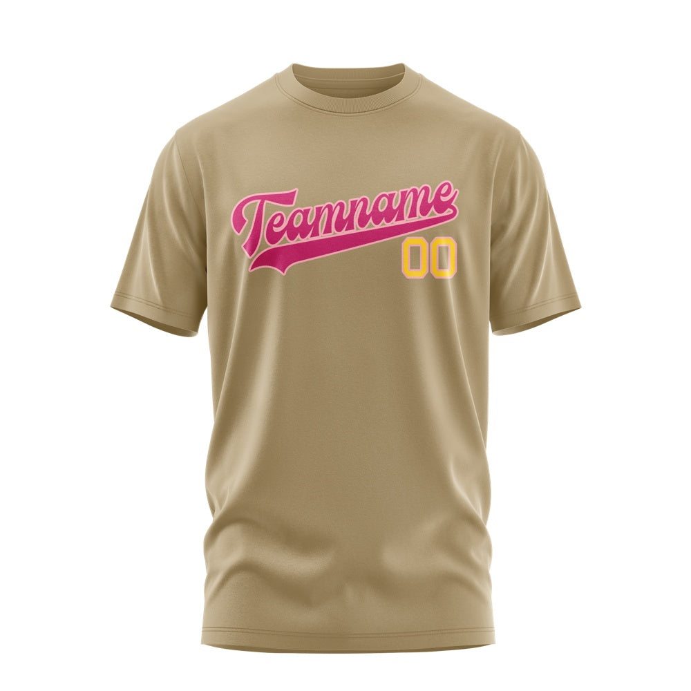 Custom Light Khaki Pink T-Shirt