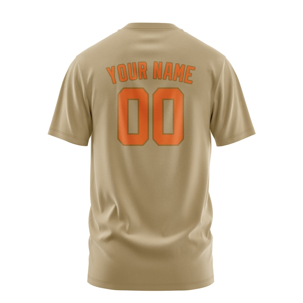Custom Light Khaki Orange T-Shirt