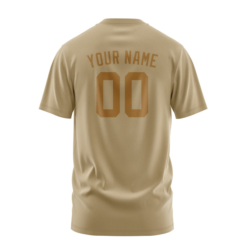 Custom Light Khaki Khaki T-Shirt