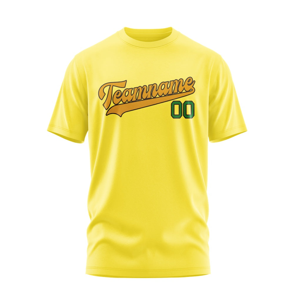 Custom Light Yellow Yellow T-Shirt