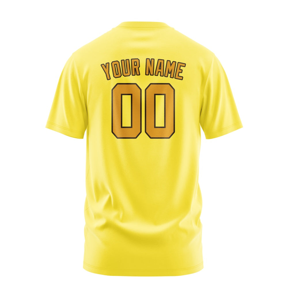 Custom Light Yellow Yellow T-Shirt