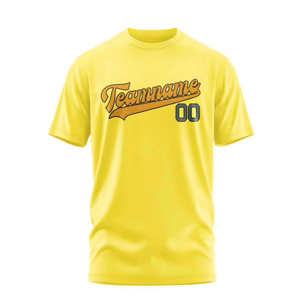 Custom Light Yellow Yellow T-Shirt