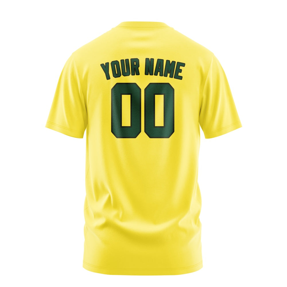 Custom Light Yellow Green T-Shirt