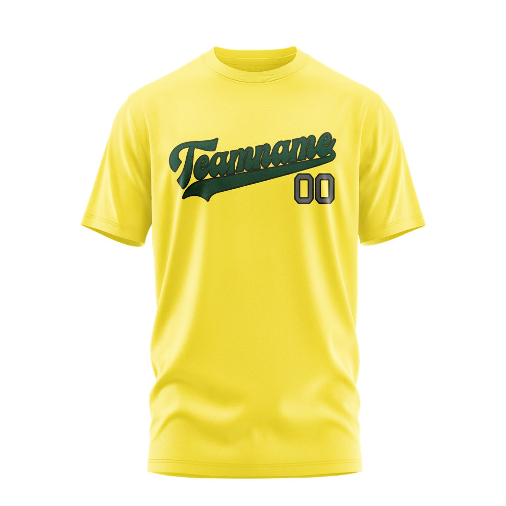Custom Light Yellow Green T-Shirt