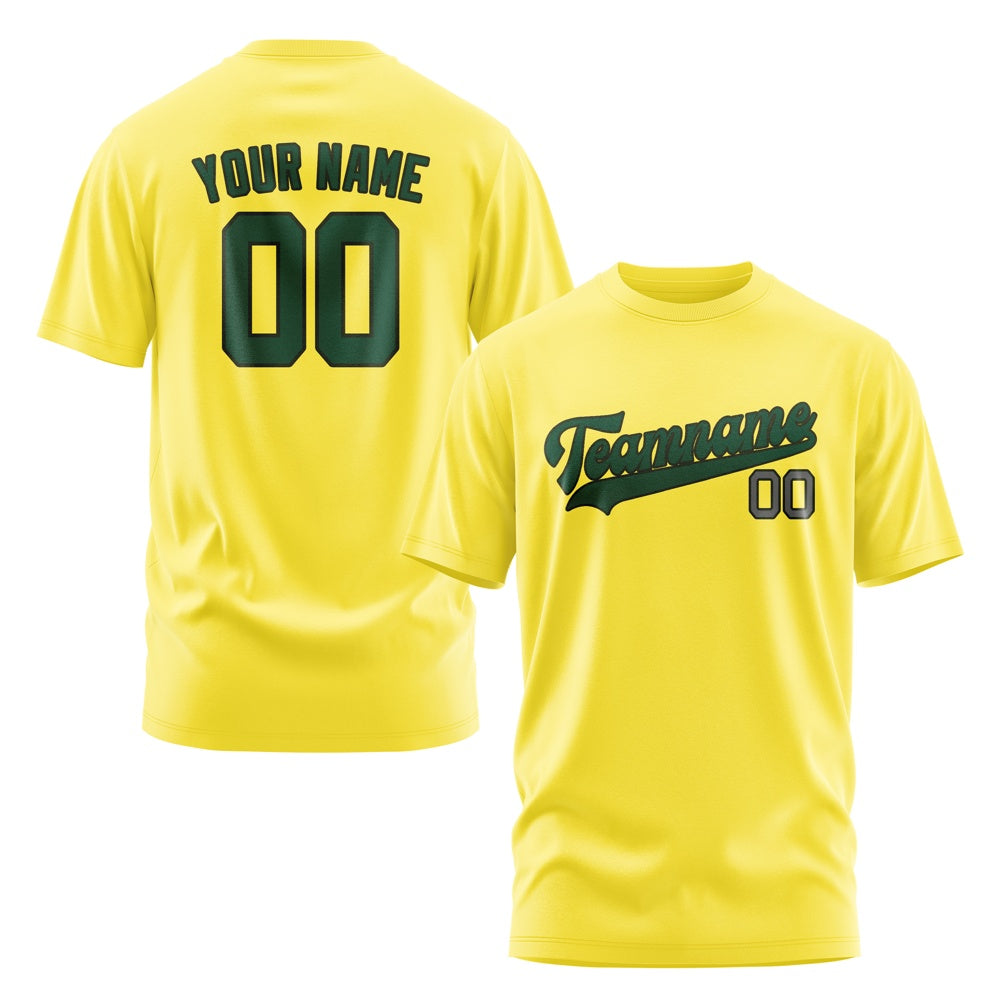 Custom Light Yellow Green T-Shirt