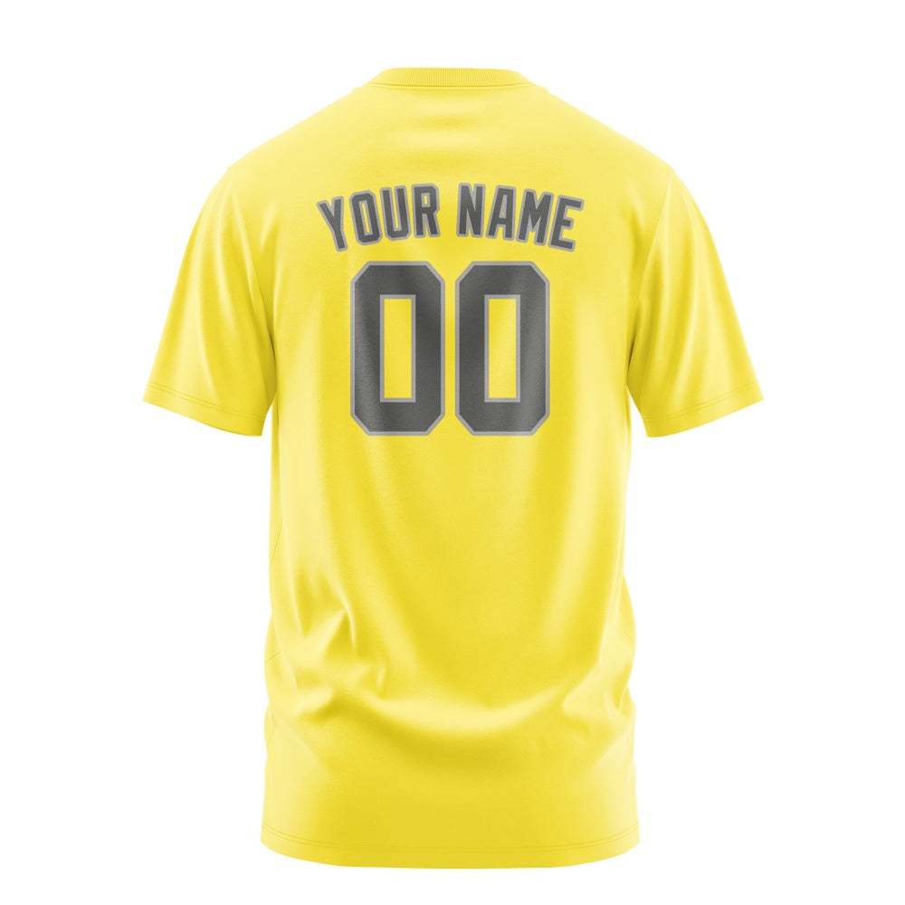 Custom Light Yellow Dark Grey T-Shirt