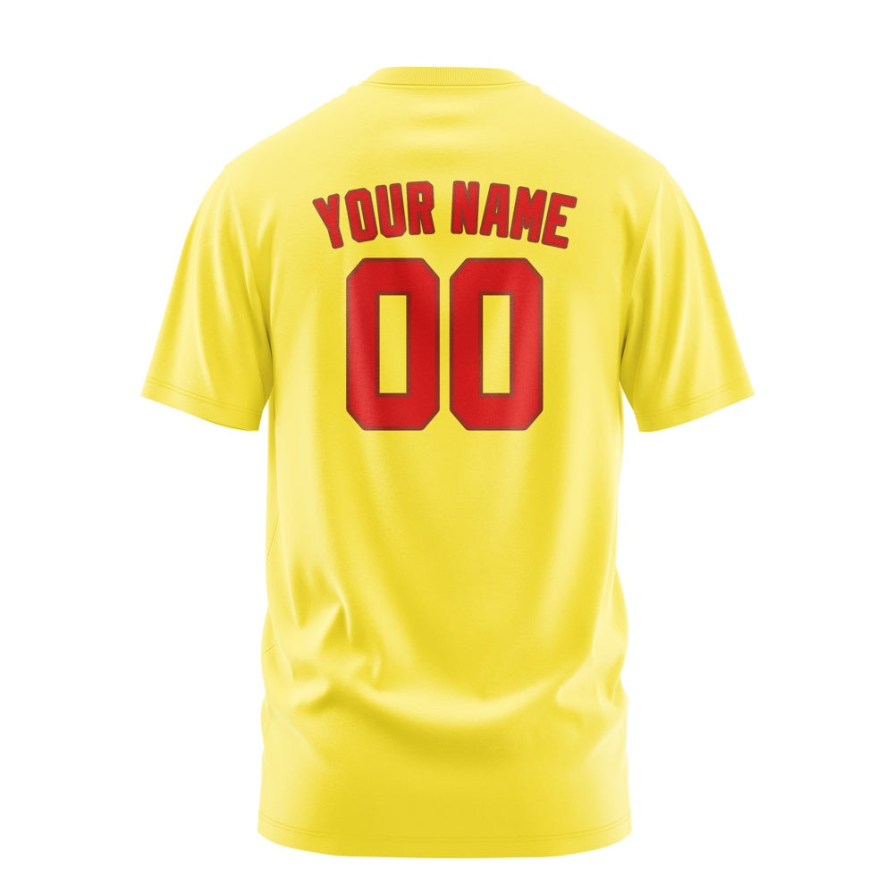 Custom Light Yellow Orange Red T-Shirt
