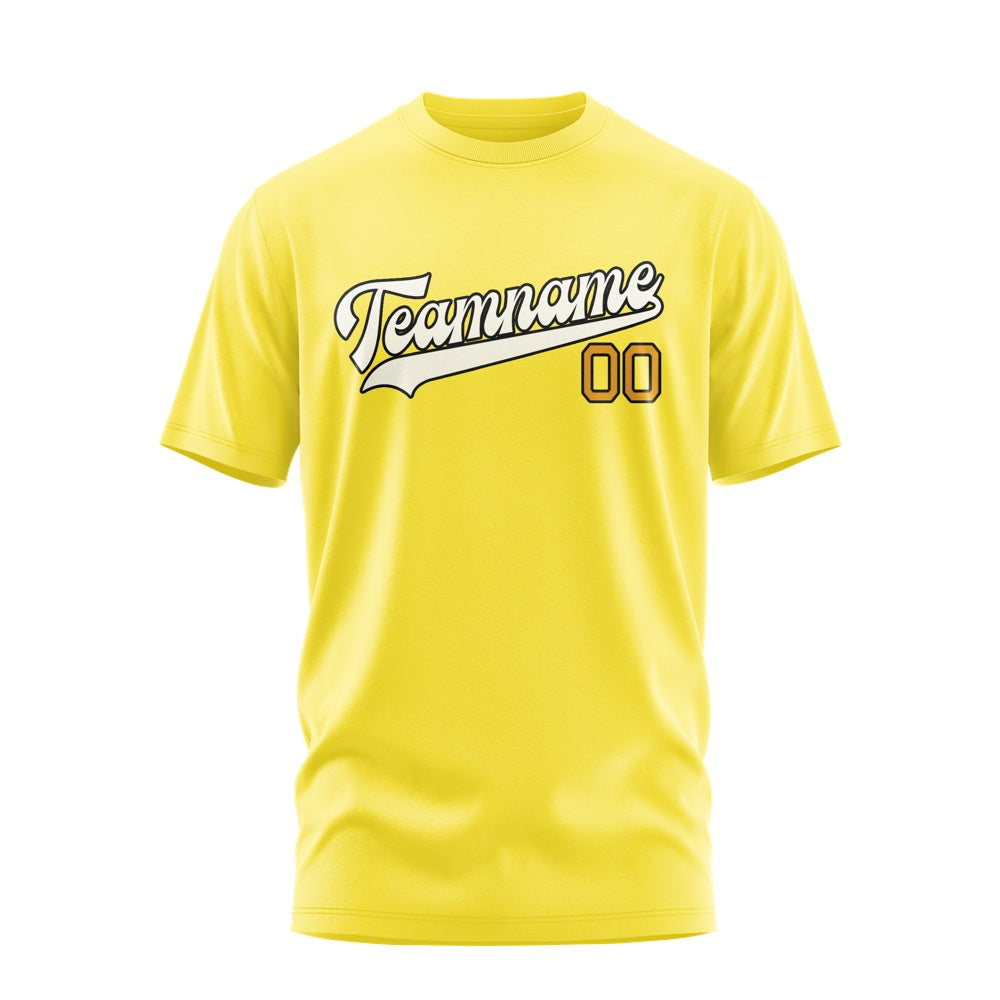 Custom Light Yellow Cream T-Shirt