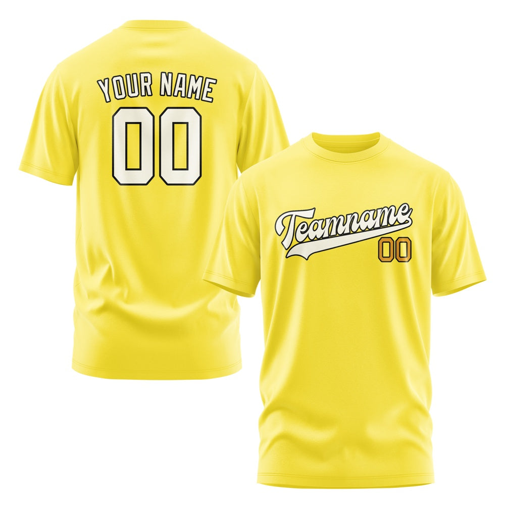 Custom Light Yellow Cream T-Shirt