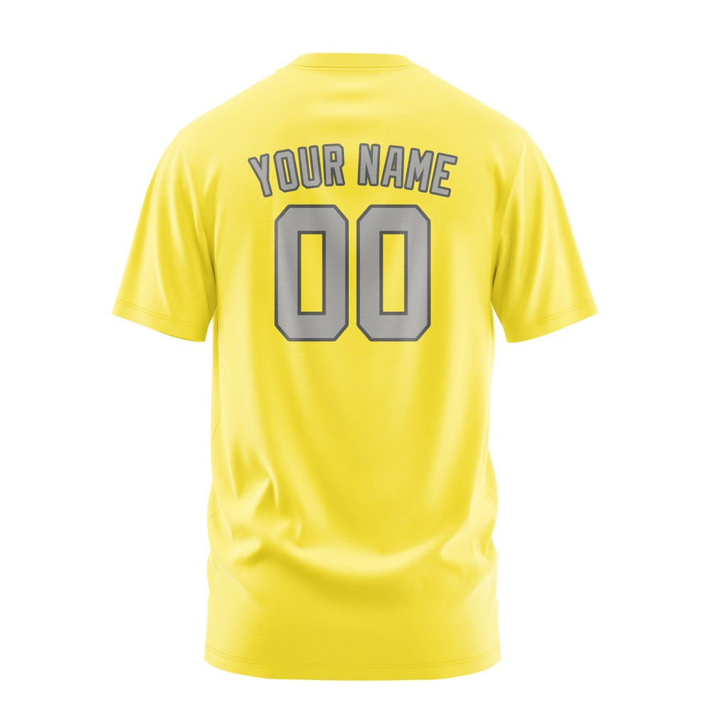Custom Light Yellow Gray T-Shirt