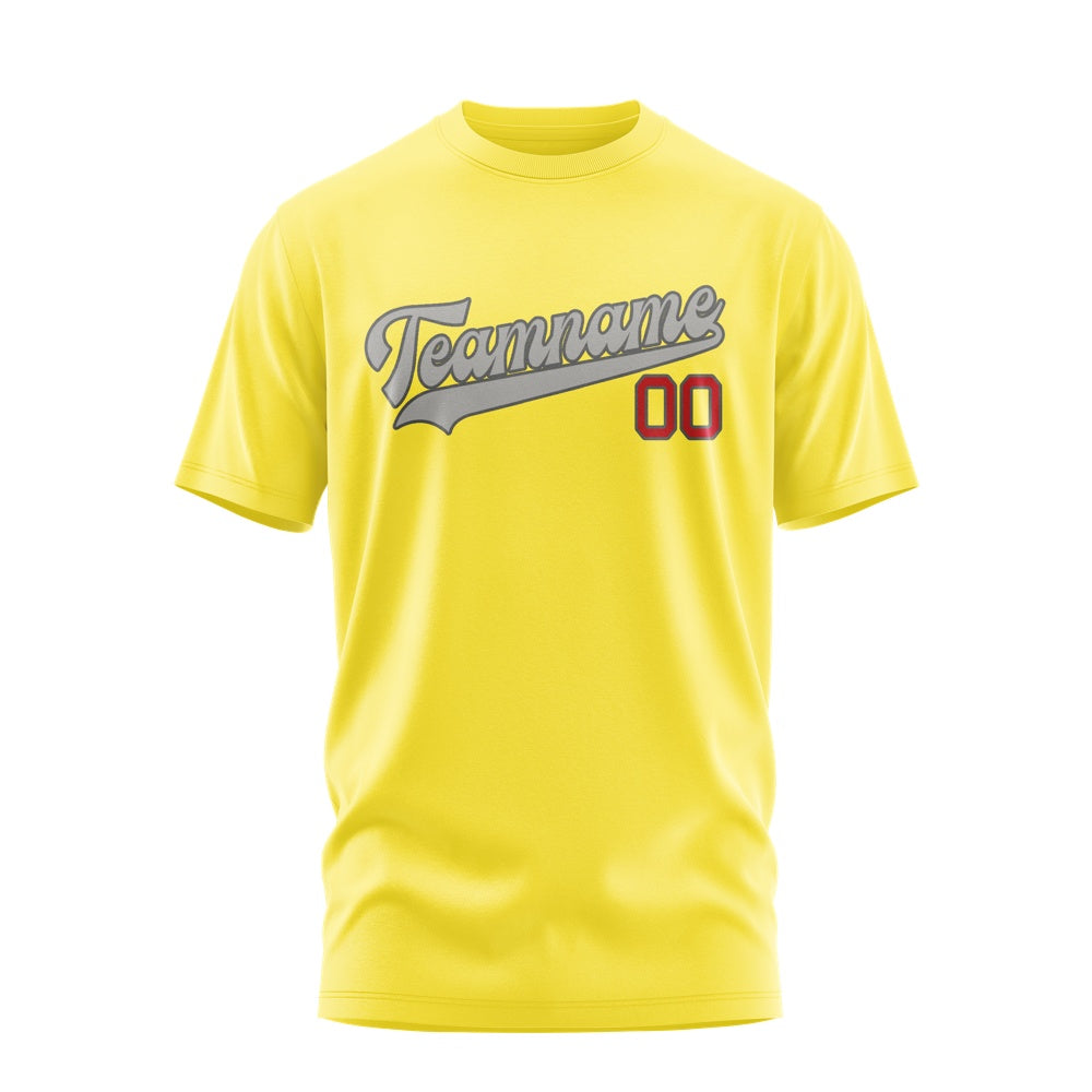 Custom Light Yellow Gray T-Shirt