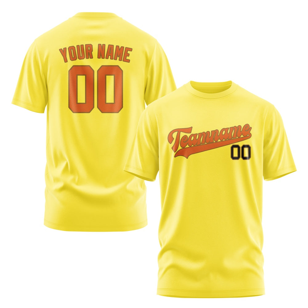 Custom Light Yellow Orange T-Shirt