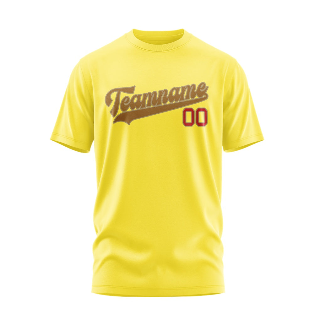 Custom Light Yellow Khaki T-Shirt