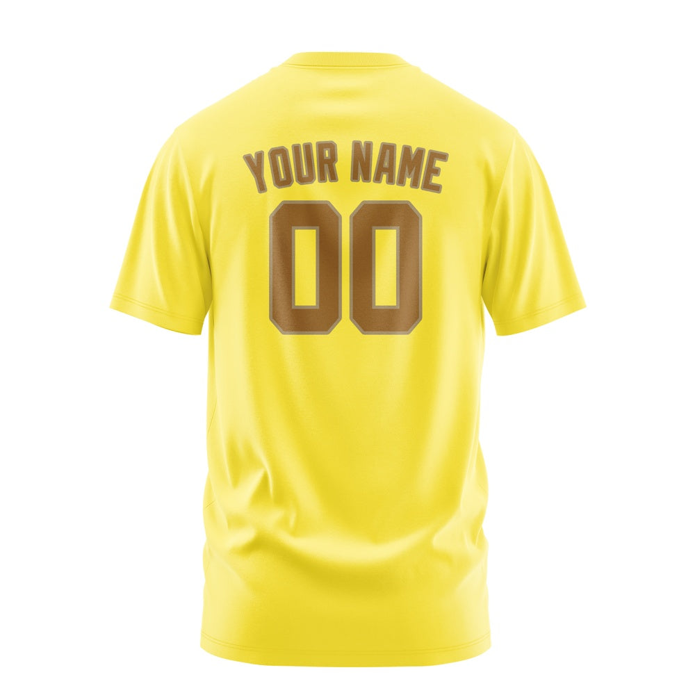 Custom Light Yellow Khaki T-Shirt