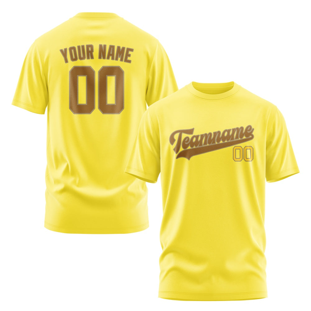 Custom Light Yellow Khaki T-Shirt