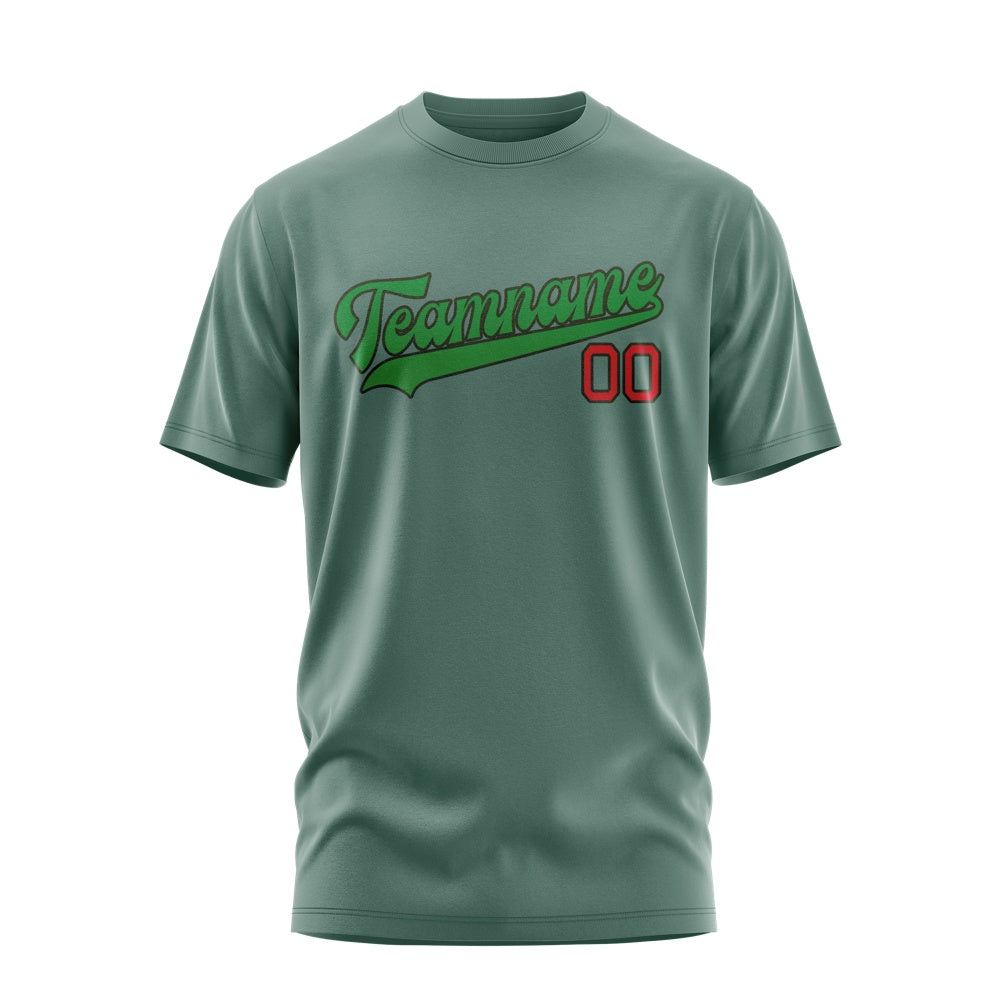 Custom Blue Green Emerald Green T-Shirt