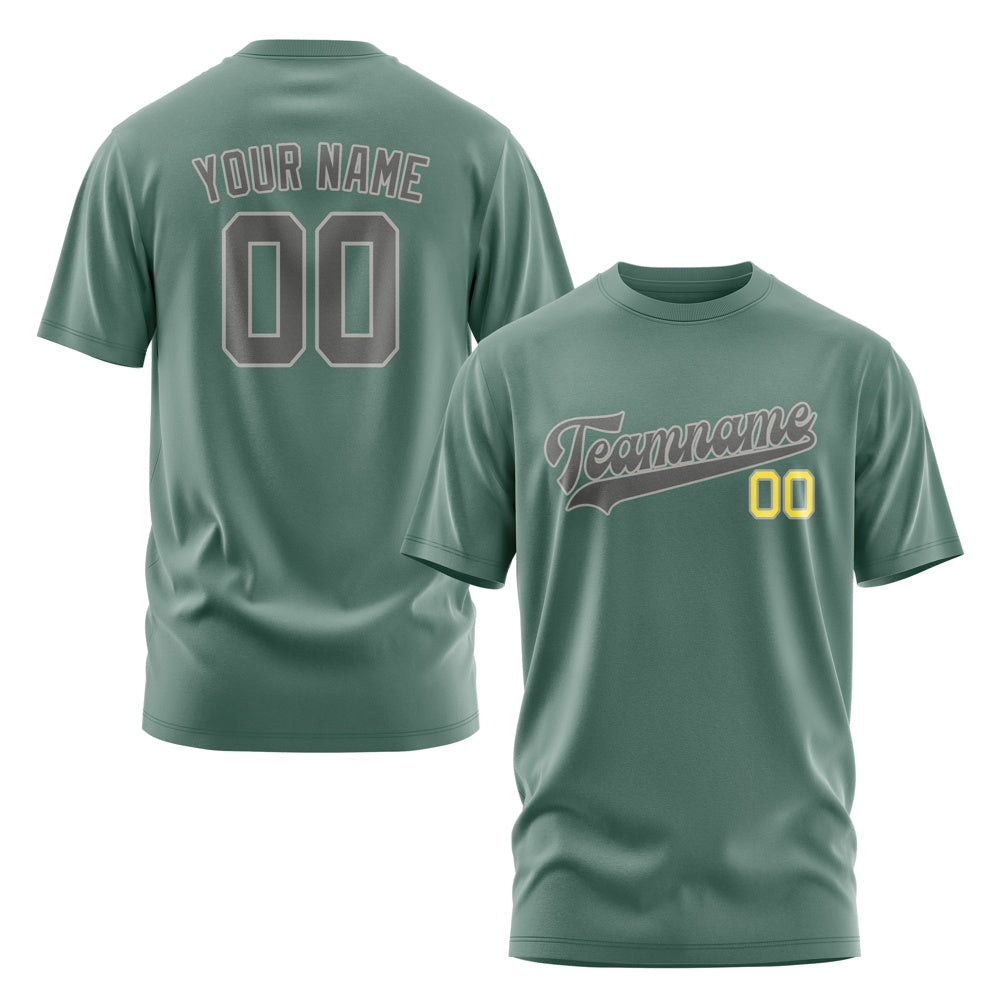 Custom Blue Green Dark Grey T-Shirt