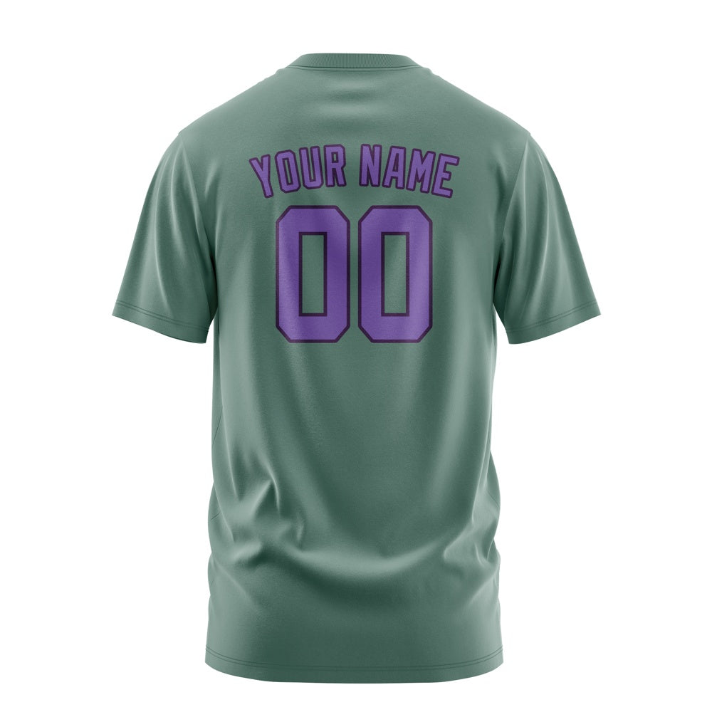 Custom Blue Green Light Purple T-Shirt