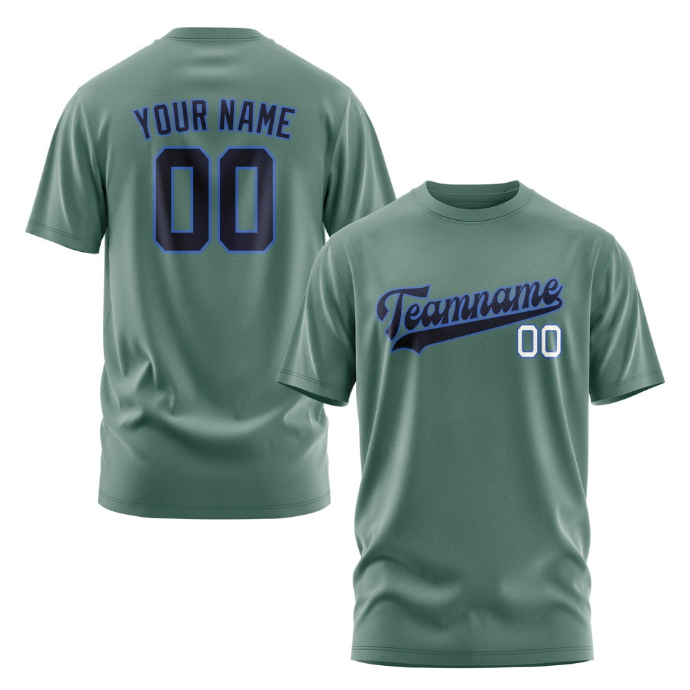 Custom Blue Green Navy T-Shirt