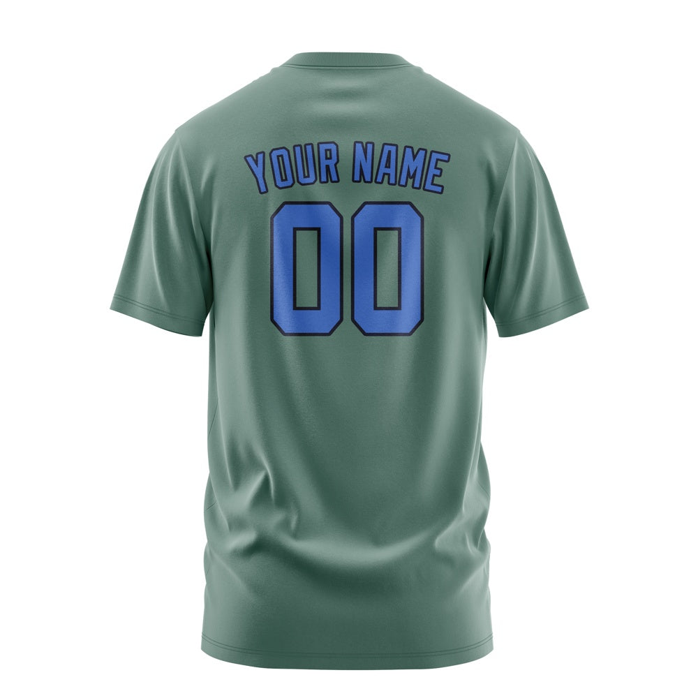 Custom Blue Green Sky Blue T-Shirt