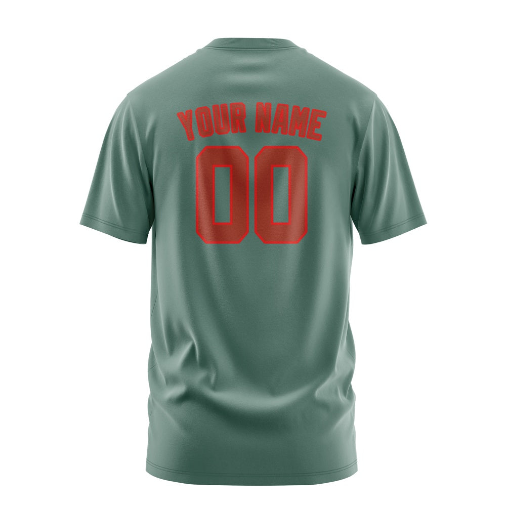 Custom Blue Green Coral Red T-Shirt