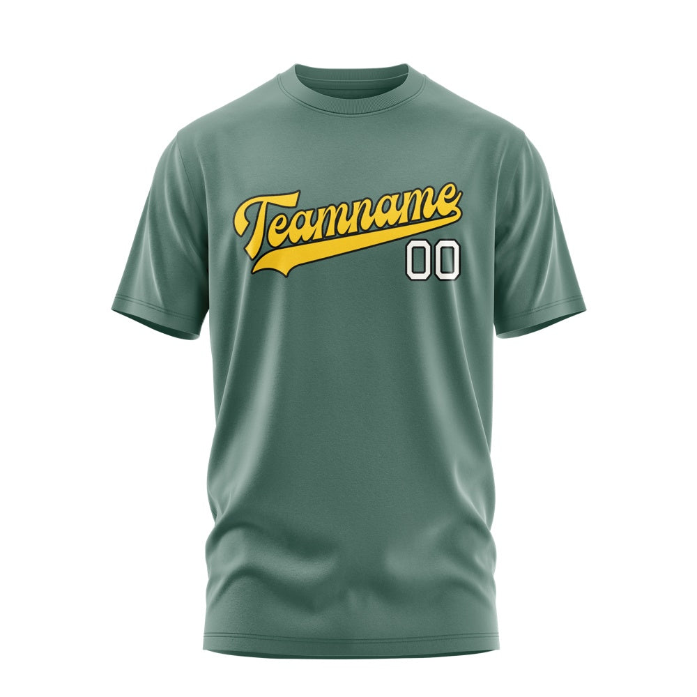 Custom Blue Green Gold T-Shirt