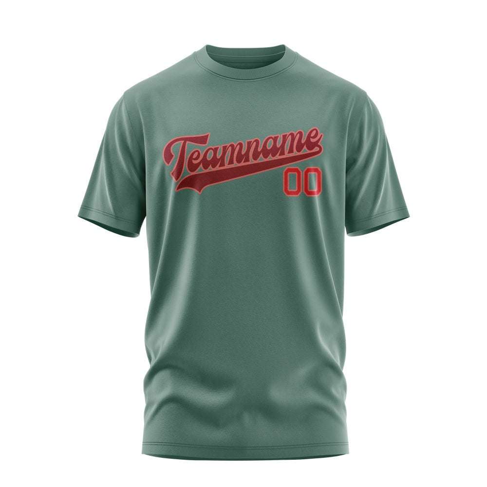 Custom Blue Green Crimson Red T-Shirt