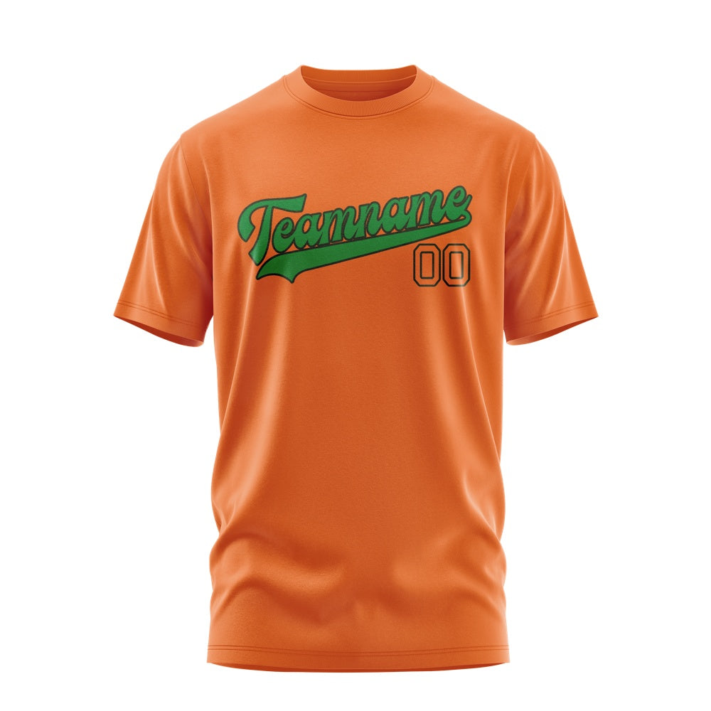Custom Orange Emerald Green T-Shirt
