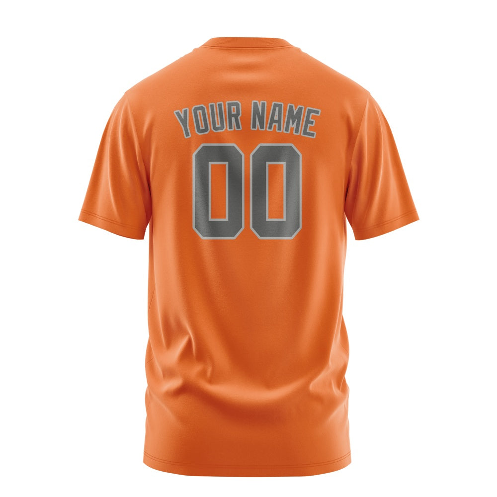 Custom Orange Dark Grey T-Shirt