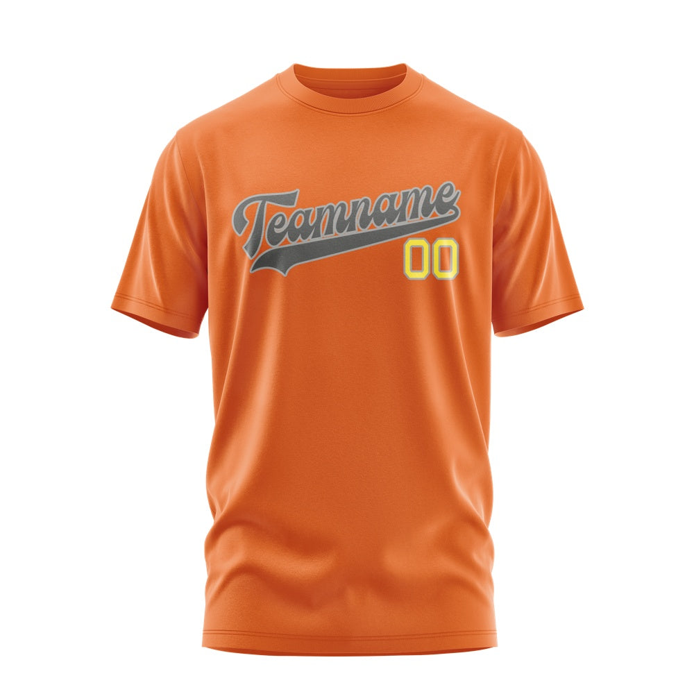 Custom Orange Dark Grey T-Shirt