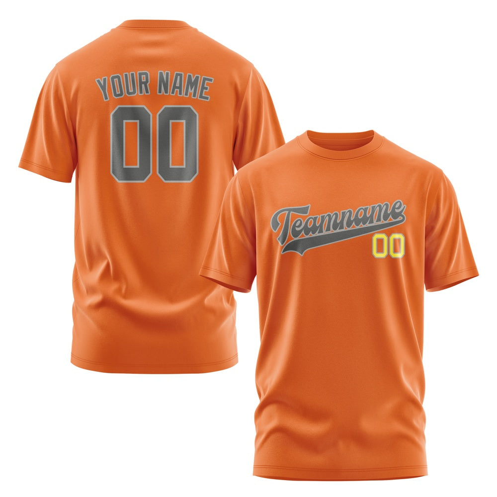 Custom Orange Dark Grey T-Shirt