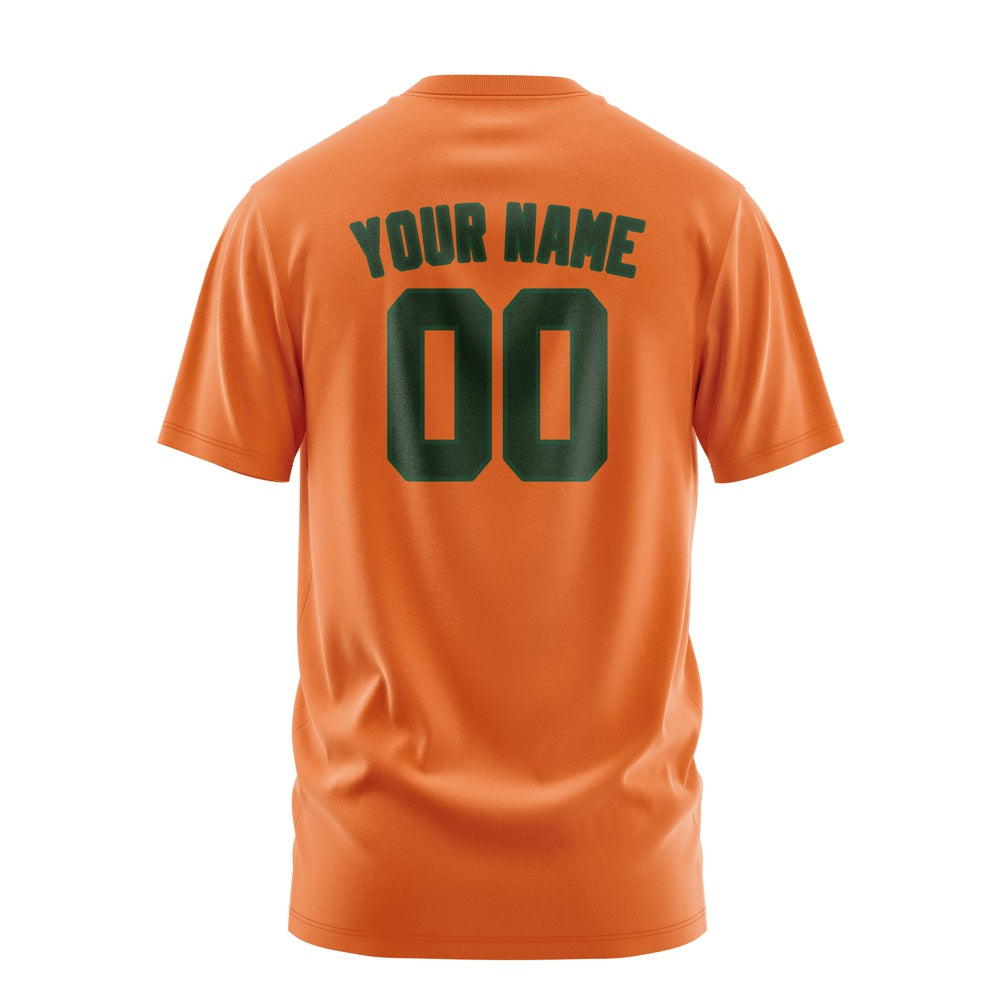 Custom Orange Dark Green T-Shirt