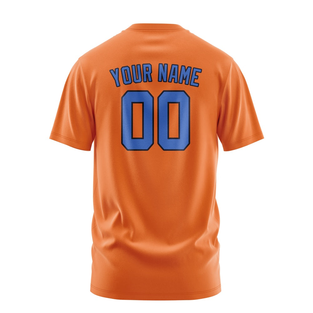 Custom Orange Sky Blue T-Shirt