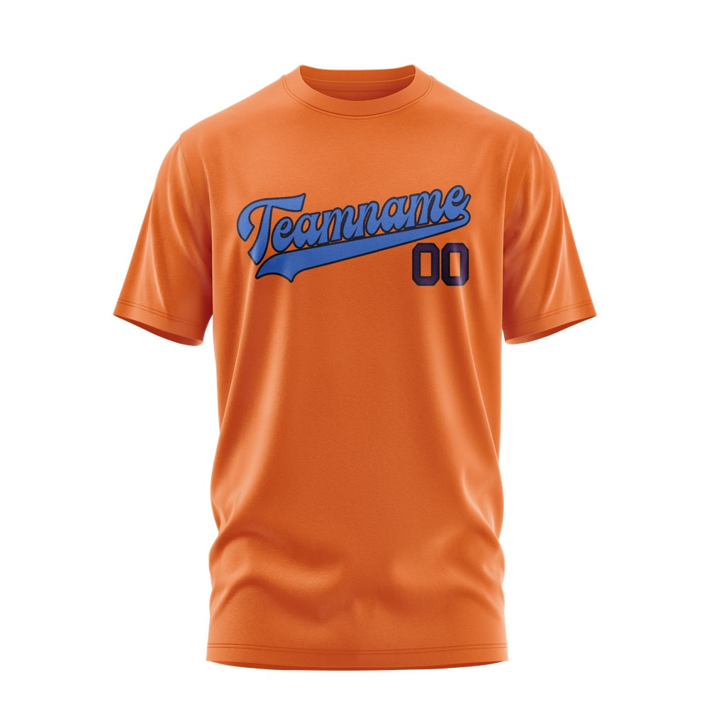 Custom Orange Sky Blue T-Shirt