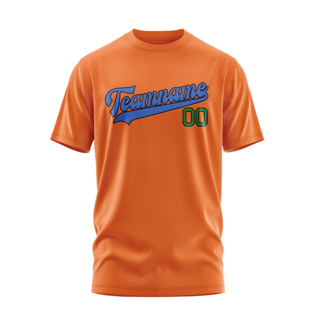 Custom Orange Sky Blue T-Shirt