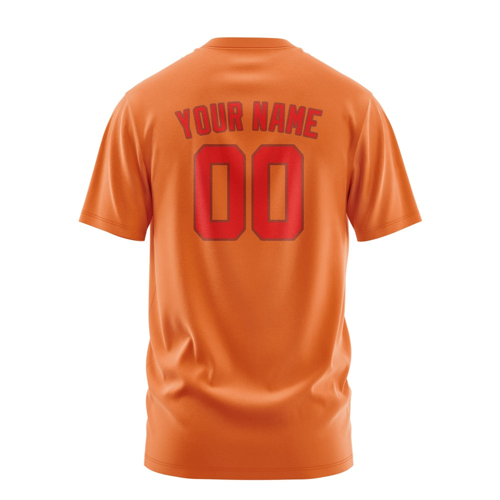 Custom Orange Orange Red T-Shirt