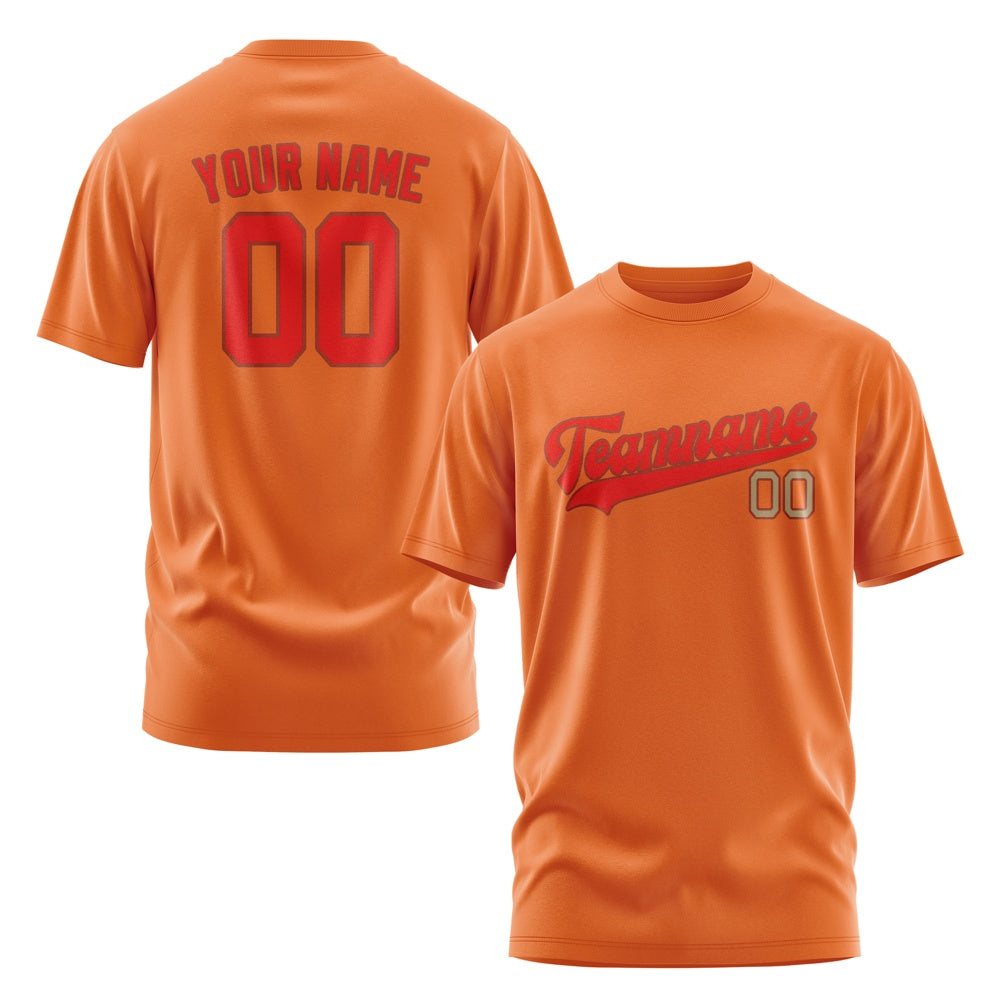 Custom Orange Orange Red T-Shirt