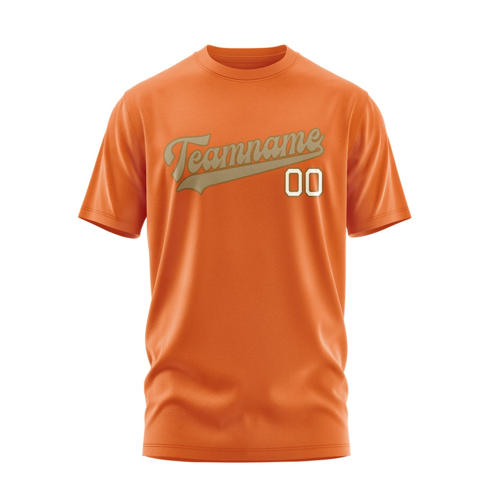 Custom Orange Light Khaki T-Shirt