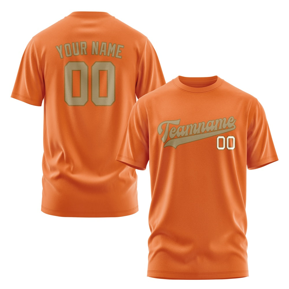Custom Orange Light Khaki T-Shirt