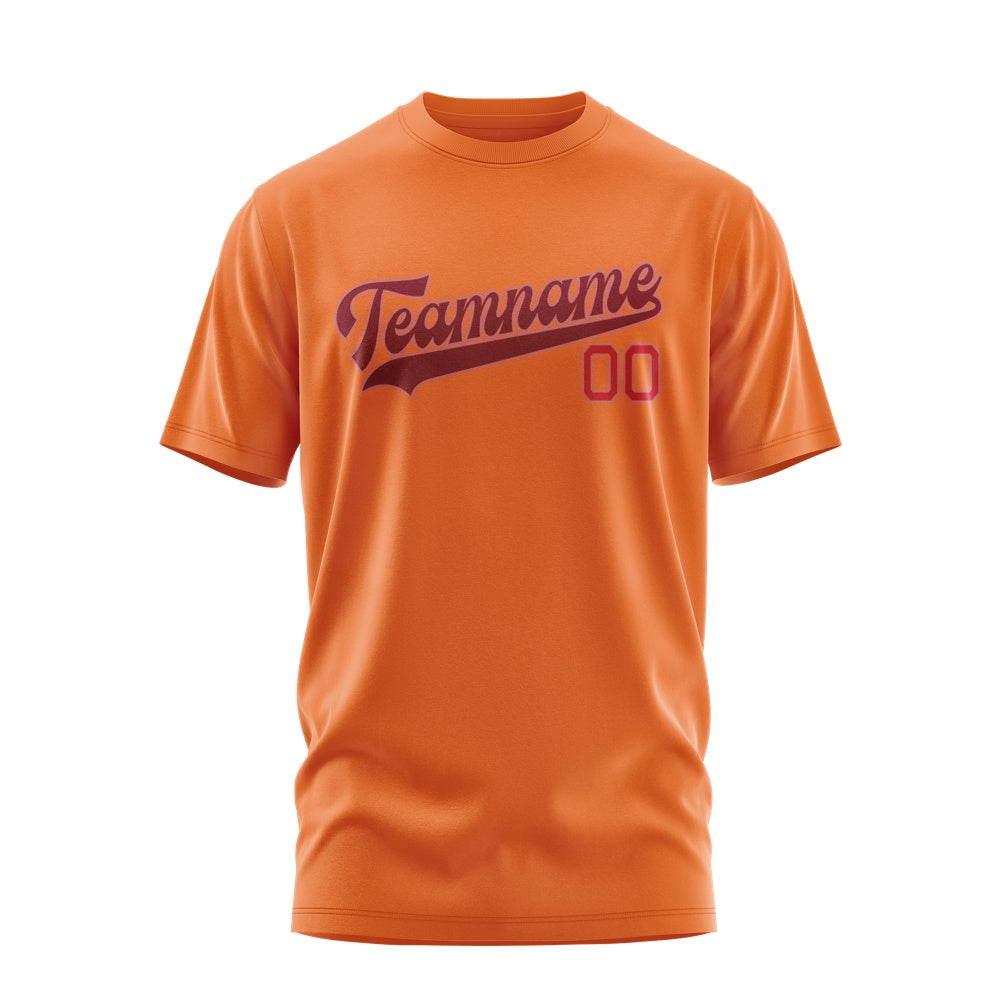 Custom Orange Crimson Red T-Shirt