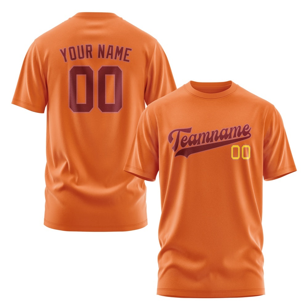 Custom Orange Crimson Red T-Shirt