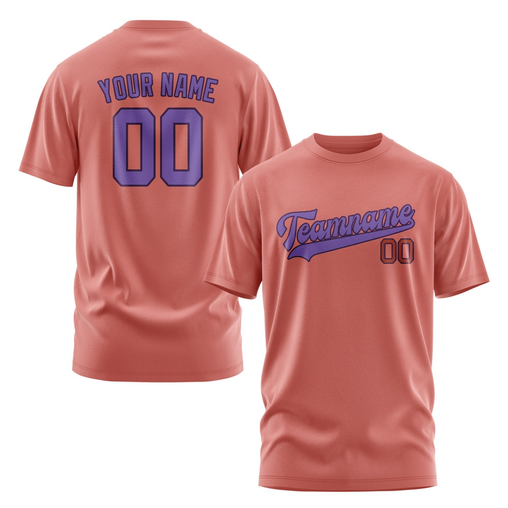 Custom Copper Rose Light Purple T-Shirt