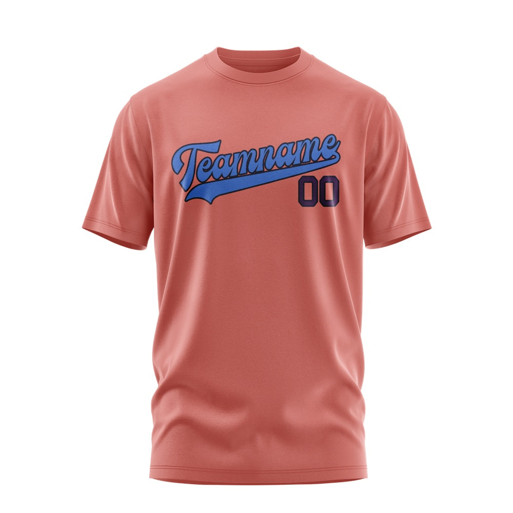 Custom Copper Rose Sky Blue T-Shirt