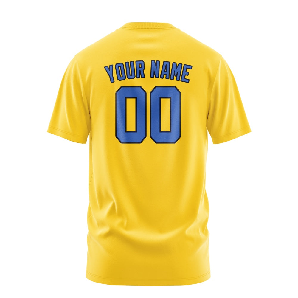 Custom Gold Sky Blue T-Shirt