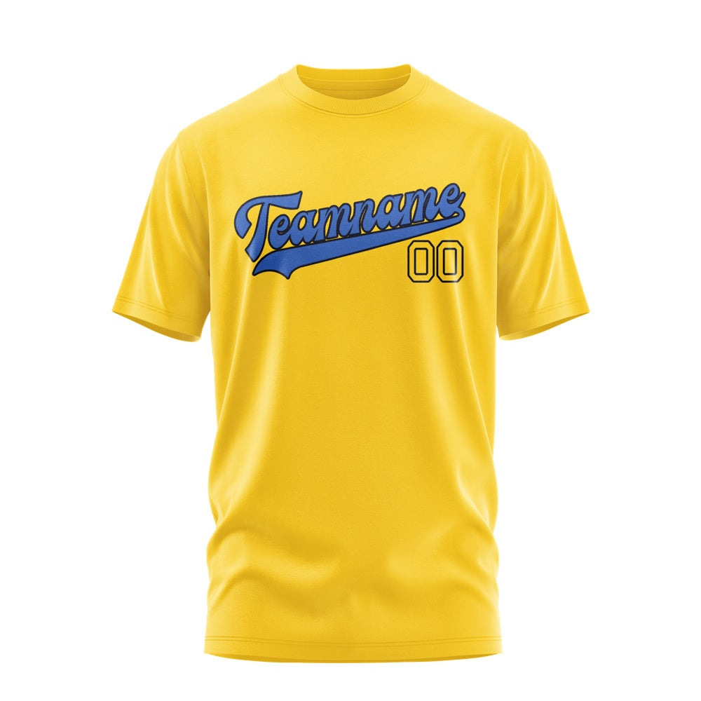 Custom Gold Sky Blue T-Shirt